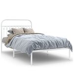 vidaXL Cadre de lit métal avec tête de lit blanc 107x203 cm