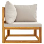vidaXL Canapé d'angle sectionnel avec coussins gris clair bois acacia