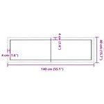 vidaXL Dessus de table bois massif non traité bordure assortie