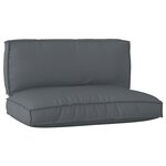 vidaXL Ensemble de coussins sur palette 2 pièces Anthracite en tissu Oxford