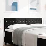 Tête de lit vidaXL avec boutons en cristal capitonnée noire 140 cm en velours