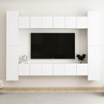 vidaXL Ensemble de meubles TV 10 Pièces Blanc Bois d'ingénierie