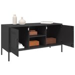 vidaXL Meuble TV noir 100 5x39x50 5 cm acier