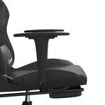vidaXL Chaise de jeu avec repose-pied Noir et gris Similicuir