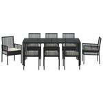 vidaXL Ensemble de salle à manger de jardin 9 pièces en poly rattan noir