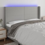 vidaXL Tête de lit à LED Gris clair 183x16x118/128 cm Tissu