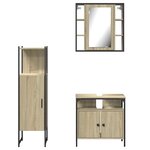 vidaXL Ensemble d'armoires de salle de bain 3 Pièces chêne sonoma