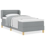 Lit à ressort vidaXL avec matelas gris clair 100x200 cm en tissu