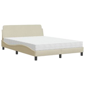 vidaXL Lit avec matelas crème 120x200 cm tissu