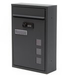Boite aux lettres murale serrure à code 21 5x9x32cm anthracite