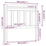 vidaXL Tête de lit Blanc 106x4x100 cm Bois massif de pin