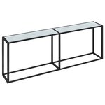vidaXL Table console Marbre blanc 220x35x75 5 cm Verre trempé