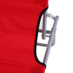 Transat bain de soleil pliable grand confort dossier et pare-soleil réglable multi-positions rouge