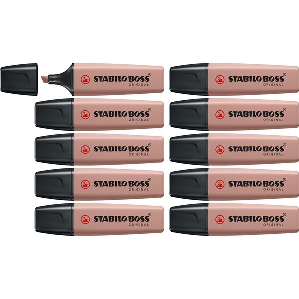 Surligneur BOSS ORIGINAL NatureCOLORS - marron glacé x 10 STABILO