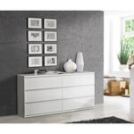 Commode CHELSEA 6 Tiroirs - Couleur blanc mat - 154 x 42 2 x 79 9 cm