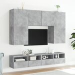 vidaXL Meuble TV mural gris béton 100x30x30 cm bois d'ingénierie