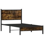 vidaXL Cadre de lit en métal sans matelas chêne fumé 90x190 cm