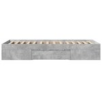 vidaXL Cadre de lit sans matelas gris béton 90x190cm bois d'ingénierie
