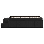 vidaXL Cadre de lit de rangement Noir Chêne 100x200 cm