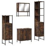 vidaXL Ensemble de meubles de salle de bain 4 Pièces Chêne fumé Bois