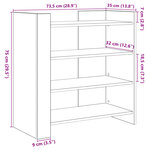 vidaXL Buffet noir 73 5x35x75 cm bois d'ingénierie