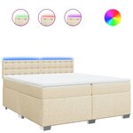 vidaXL Sommier à lattes de lit avec matelas Crème 200x200 cm Tissu