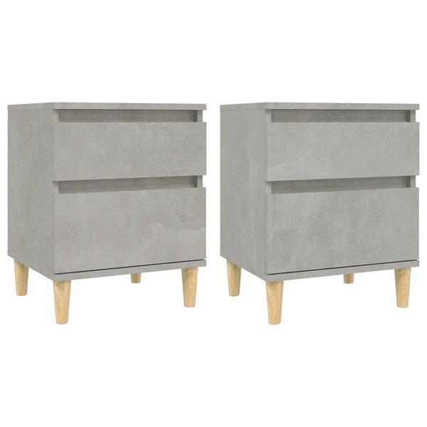 vidaXL Tables de chevet 2 Pièces Gris béton 40x35x50 cm