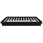 vidaXL Cadre de lit Noir Bois massif 120x190 cm Petit double