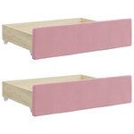 vidaXL Lit de jour avec gigogne et tiroirs rose 100x200 cm velours