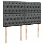 vidaXL Sommier à lattes de lit avec matelas Gris foncé 160x200cm Tissu