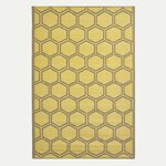 Tapis extérieur terrasse réversible - Tapis de jardin imperméable résistant UV - Nid d'abeille - Jaune - 180x120 cm - HOMESCAPES