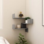 vidaXL Étagère d'angle murale Sonoma gris 40x40x50cm Bois d'ingénierie