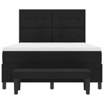 vidaXL Lit à ressorts avec matelas et banc noir 140x200 cm tissu