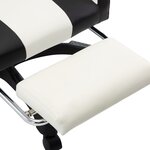 Chaise fauteuil siège pivotante de bureau informatique étude de jeux vidéo et repose-pied et similicuir noir 02_0024223