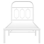 vidaXL Cadre de lit métal sans matelas avec tête de lit blanc 75x190cm