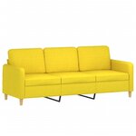 vidaXL Ensemble de canapés 4 Pièces avec coussins Jaune clair Tissu