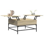 vidaXL Table basse chêne sonoma 80x80x45 cm bois d'ingénierie et métal
