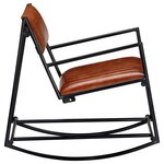 vidaXL Chaise à bascule Marron Cuir véritable