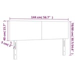 vidaXL Tête de lit à LED Gris foncé 144x5x78/88 cm Tissu