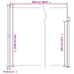 vidaXL Auvent latéral rétractable bleu 220x500 cm