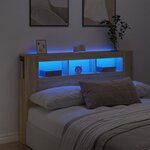 vidaXL Tête de lit à LED chêne sonoma 160x18 5x103 5cm bois ingénierie