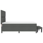 vidaXL Lit à ressort avec Matelas & Banc Gris Foncé 140x200 cm Tissu