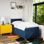 vidaXL Sommier à lattes de lit avec matelas Bleu 90x190 cm Tissu