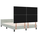 vidaXL Cadre de Lit Gris Clair 140x190 cm Velours