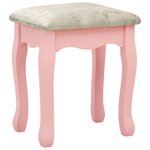 vidaXL Ensemble de coiffeuse avec tabouret Rose 50x59x136 cm Paulownia