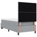 vidaXL Lit à ressort avec matelas et banc gris clair 90x190 cm en tissu