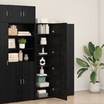 vidaXL Buffet en chêne noir 50x42.5x185 cm en bois reconstitué