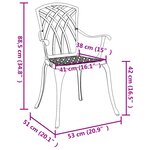 Chaises de jardin vidaXL 2 Pièces Aluminium coulé Noir