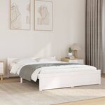 vidaXL Cadre de lit Blanc Bois massif 140x200 cm
