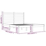 vidaXL Cadre de lit Bois de pin massif 140x190 cm